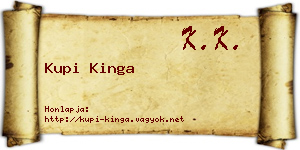 Kupi Kinga névjegykártya